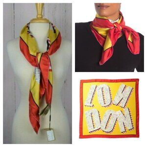 NWT Burberry London Map Square Silk Scarf Women Designer